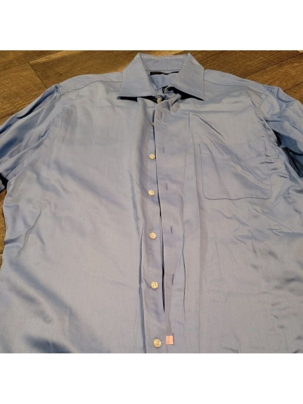 Geoffrey Beene Men's Fitted Point Collar dress Shirt.  Size L (16.5 - 34/35) Blu